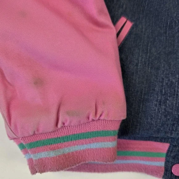Vintage Disney Store Jacket Girls 10-12 Blue Pink Lizzie McGuire Varsity 2000s - Picture 2 of 14